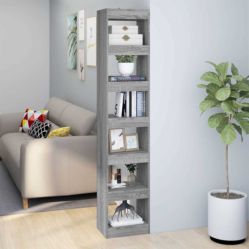 Bücherregal/Raumteiler Grau Sonoma 40x30x198 cm