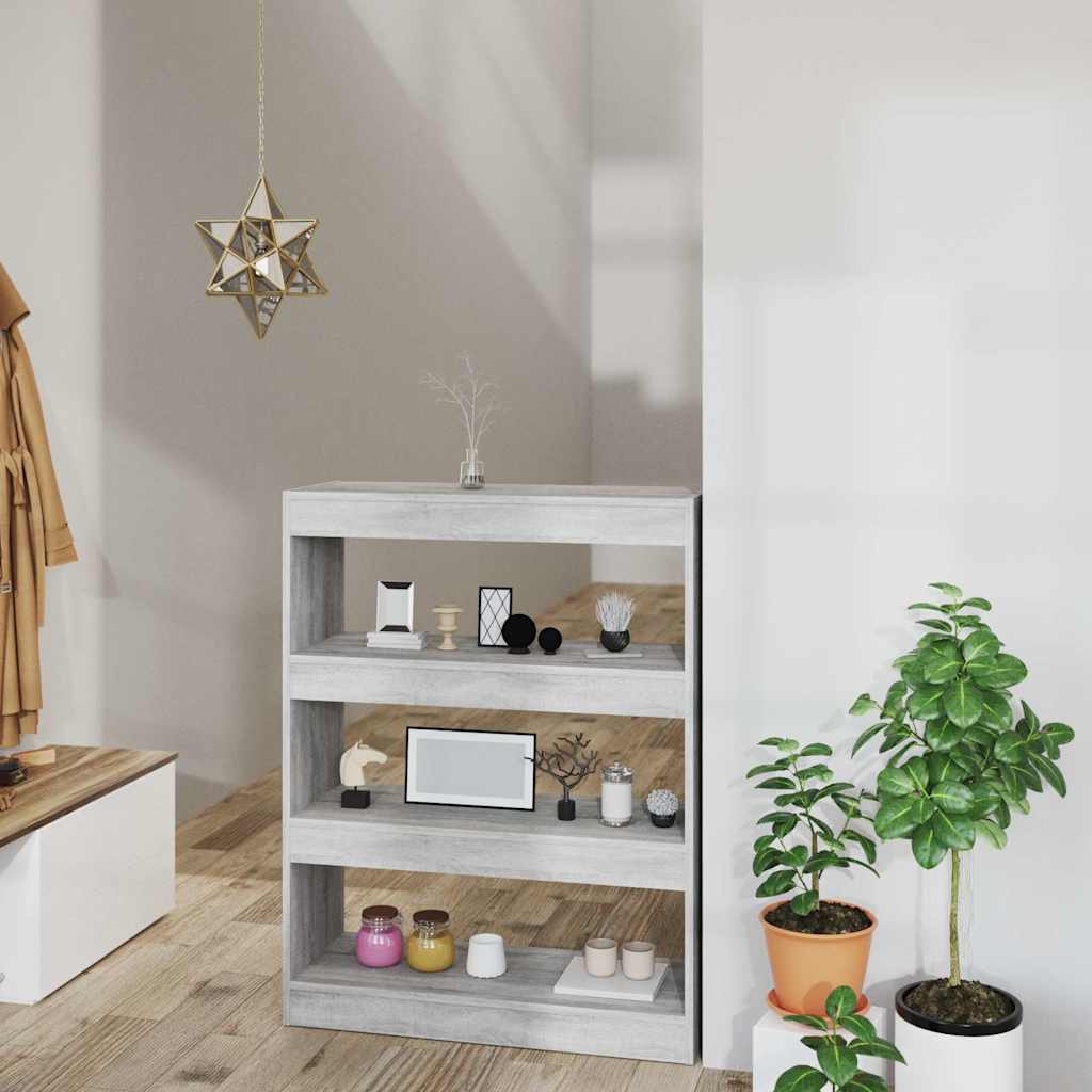Bücherregal/Raumteiler Grau Sonoma 80x30x103 cm Holzwerkstoff