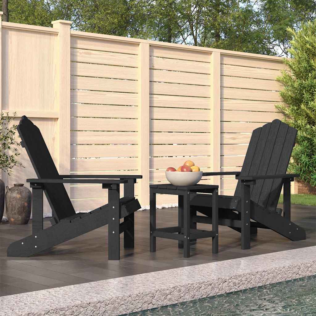 Adirondack-Gartenstühle mit Tisch HDPE Anthrazit