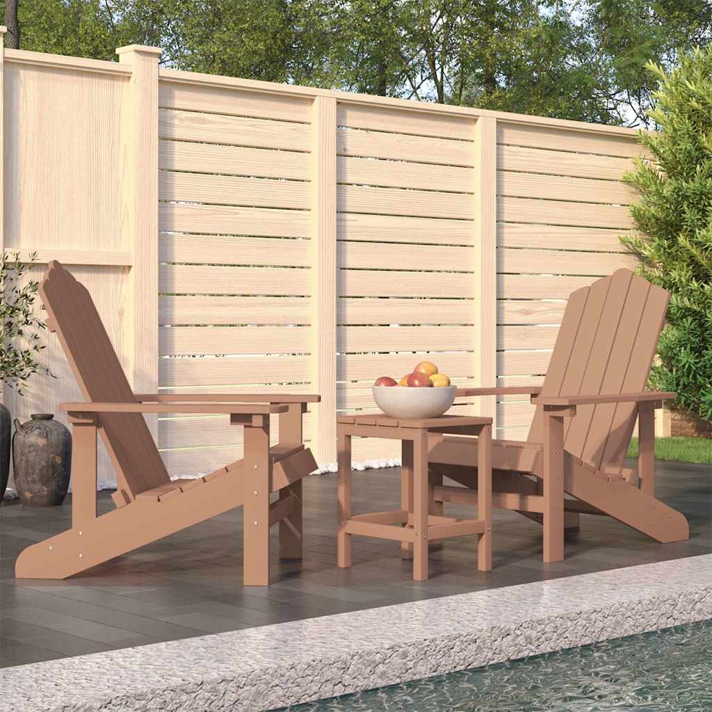 Adirondack-Gartenstühle mit Tisch HDPE Braun