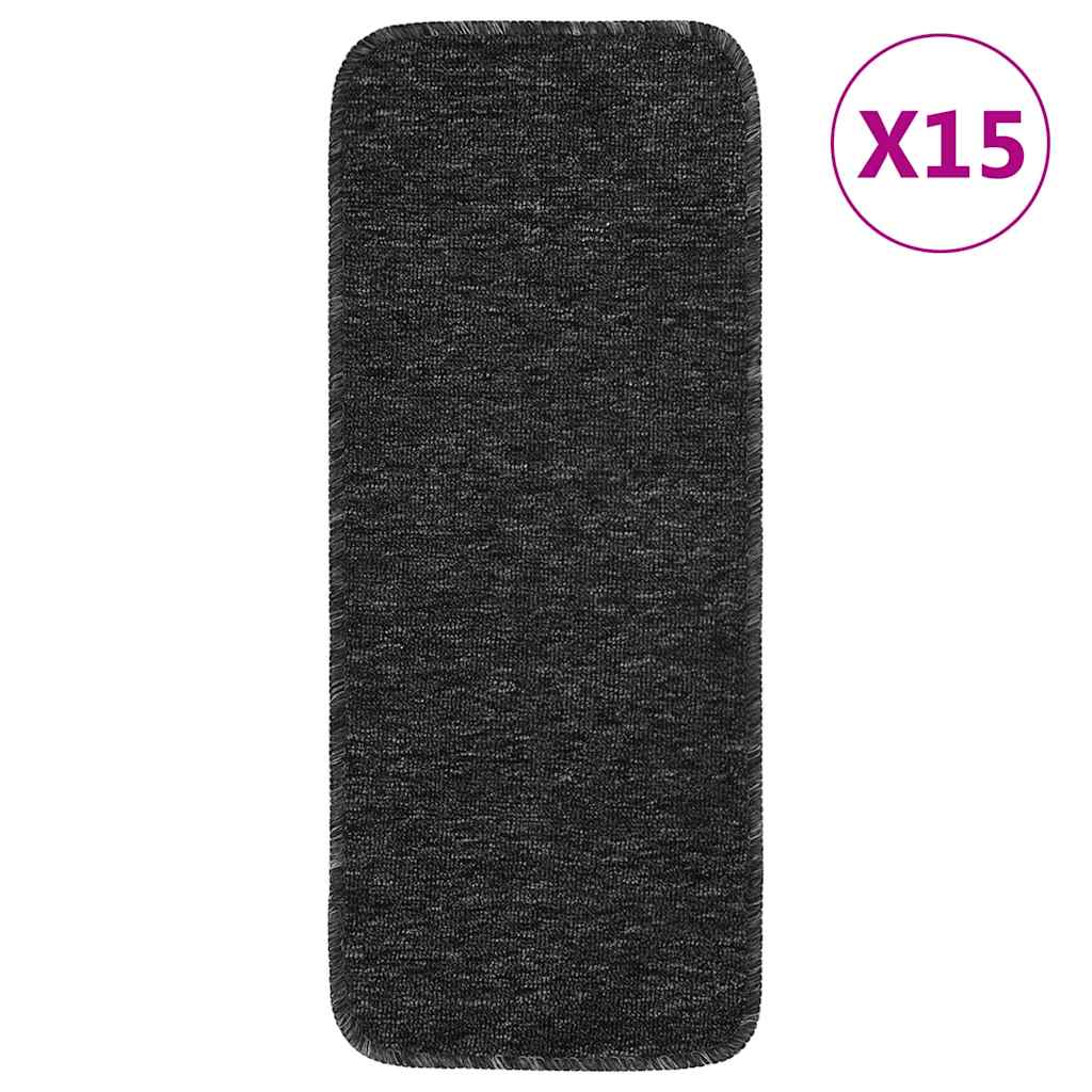 Antirutsch Stufenmatten 15 Stk. 60x25 cm Anthrazit Rechteckig