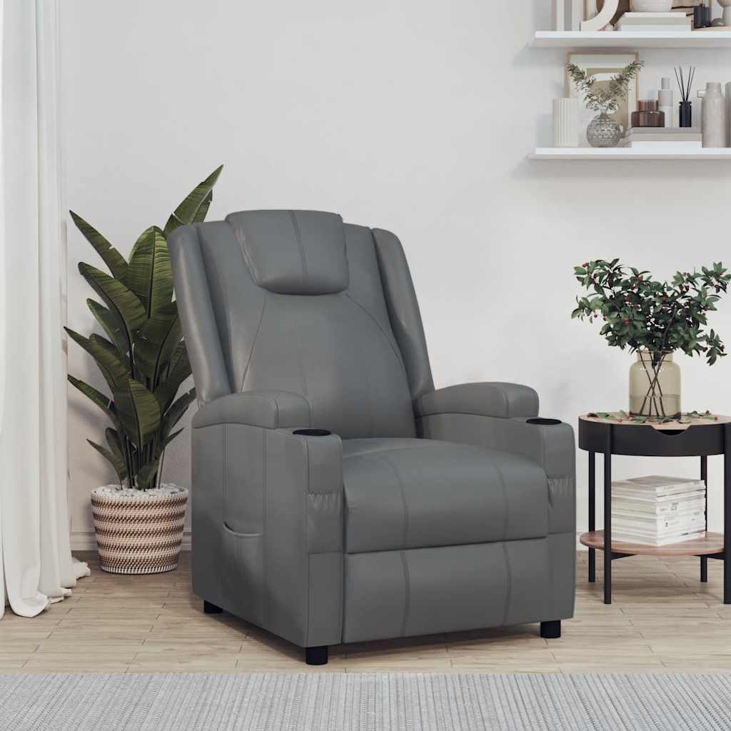 Relaxsessel Grau Kunstleder