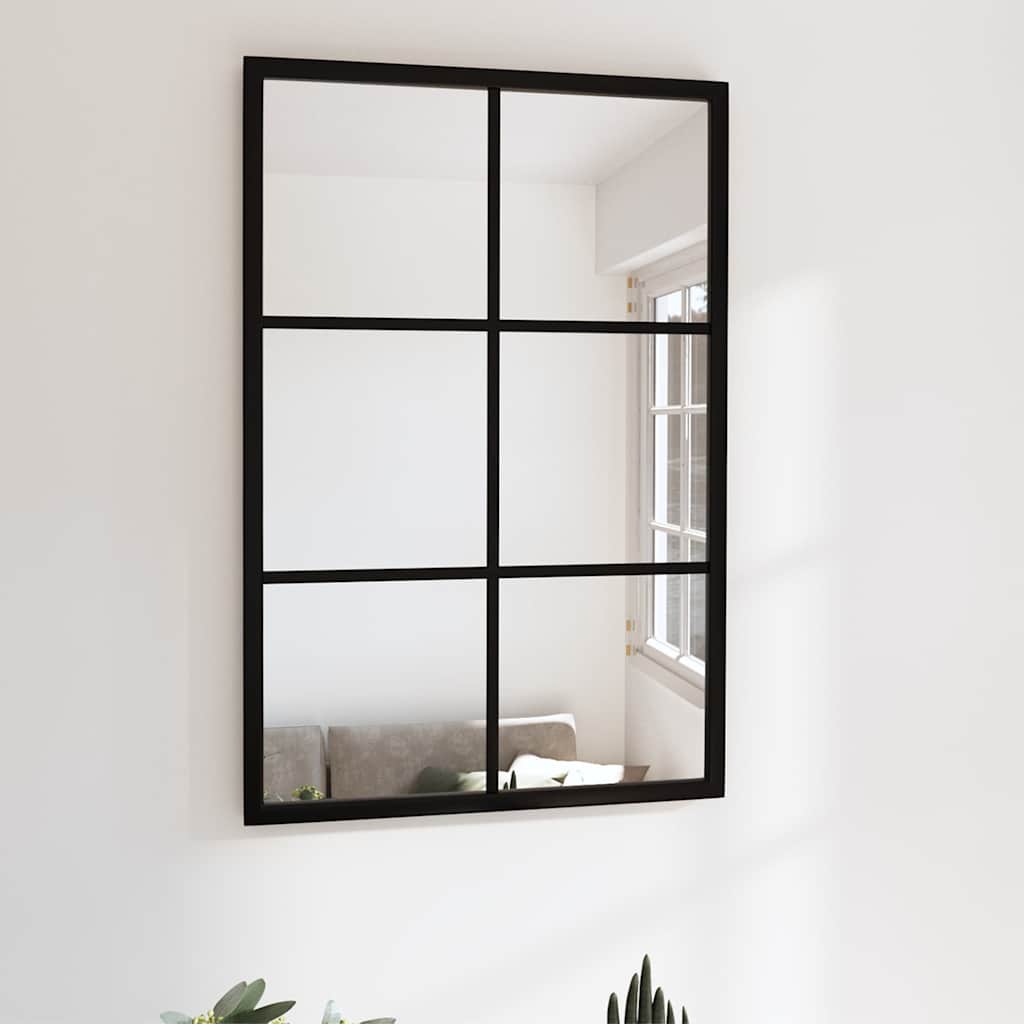 Wandspiegel Schwarz 60x40 cm Metall