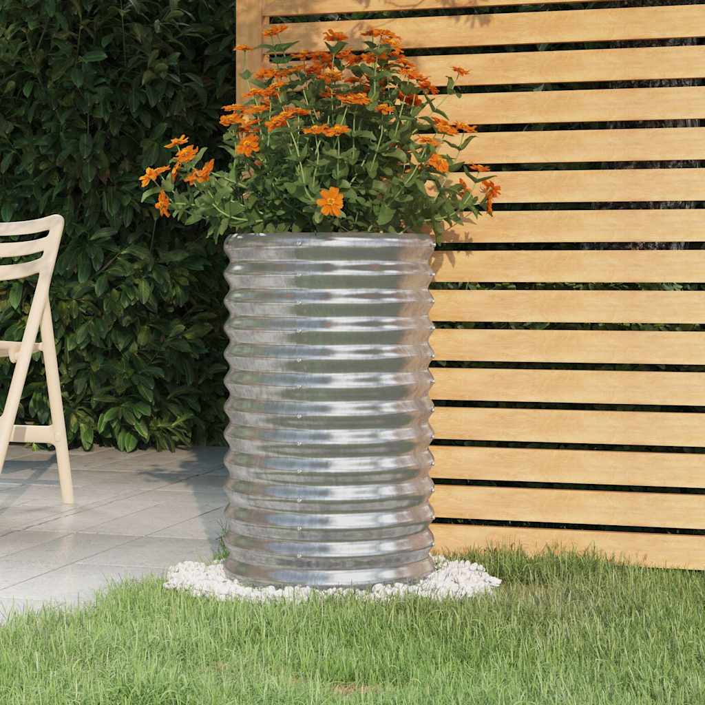 Pflanzkübel Verzinkter Stahl 40x40x68 cm Silber
