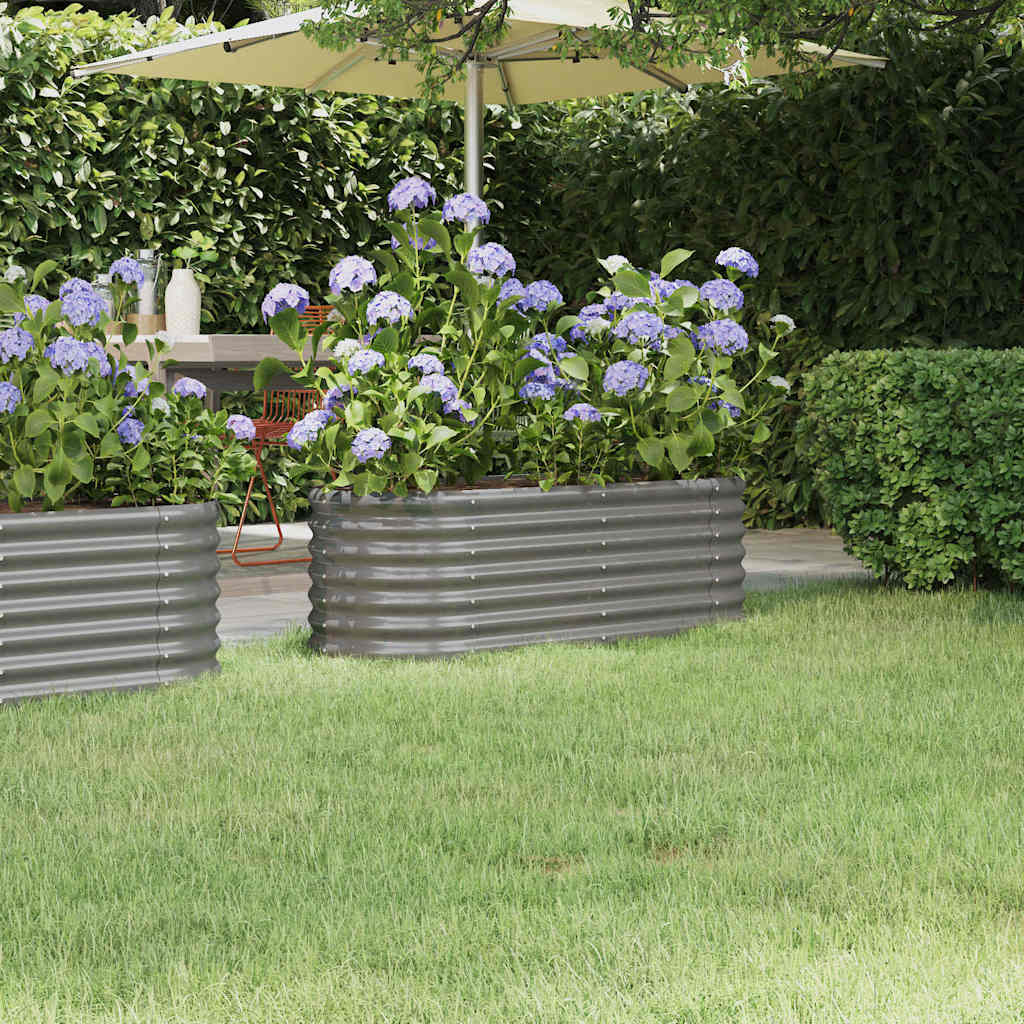 Hochbeet Verzinkter Stahl 114x40x36 cm Grau
