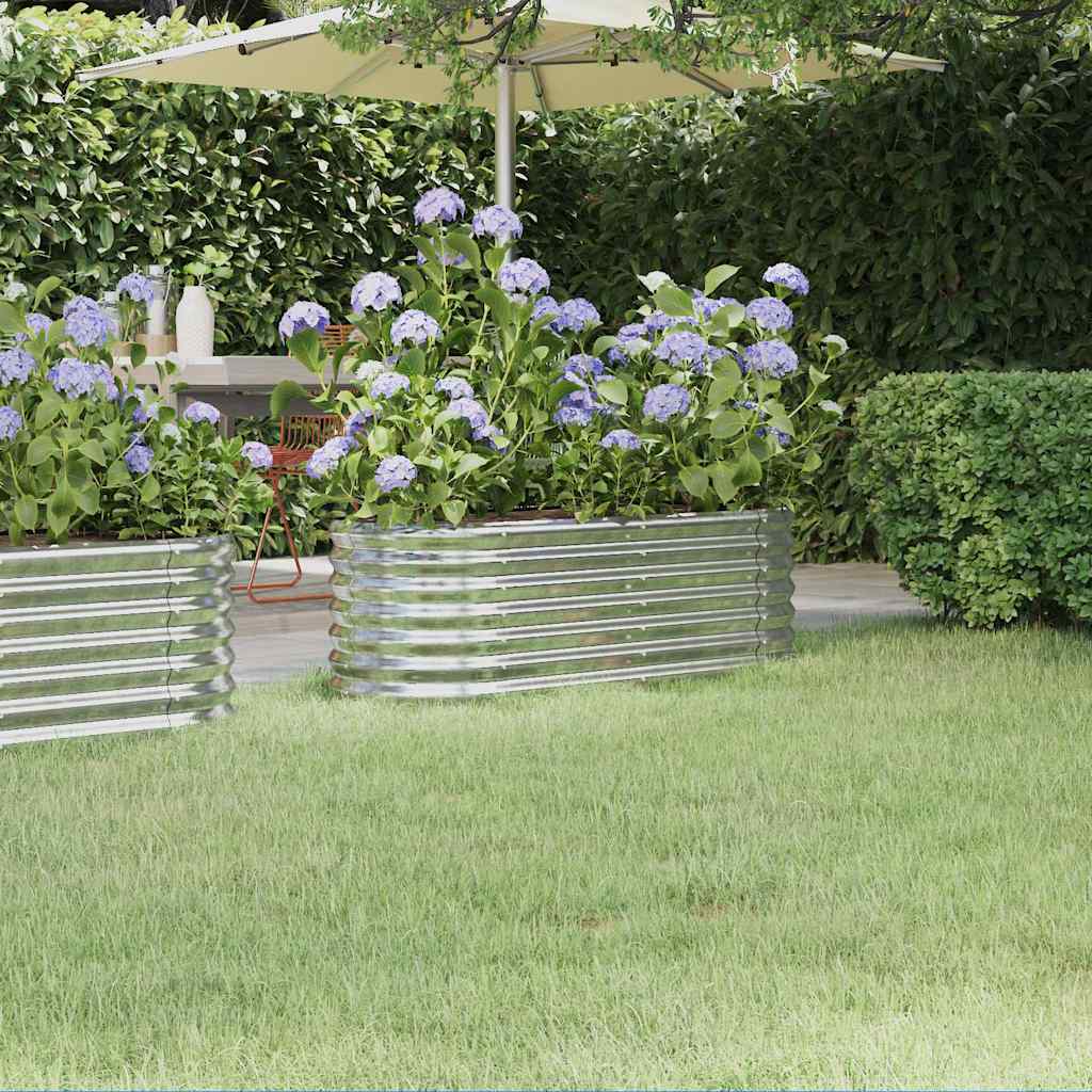 Hochbeet Verzinkter Stahl 114x40x36 cm Silbern