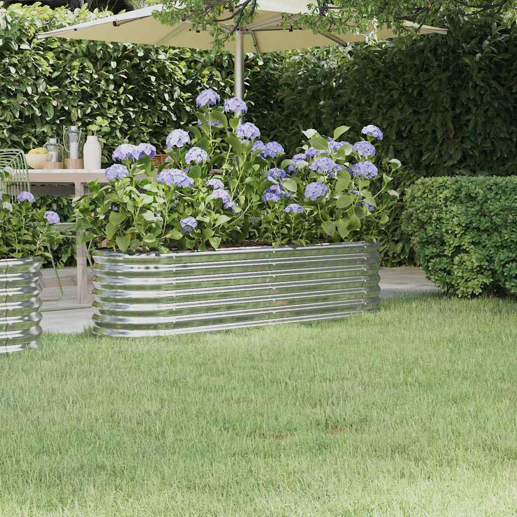Hochbeet Verzinkter Stahl 152x40x36 cm Silbern