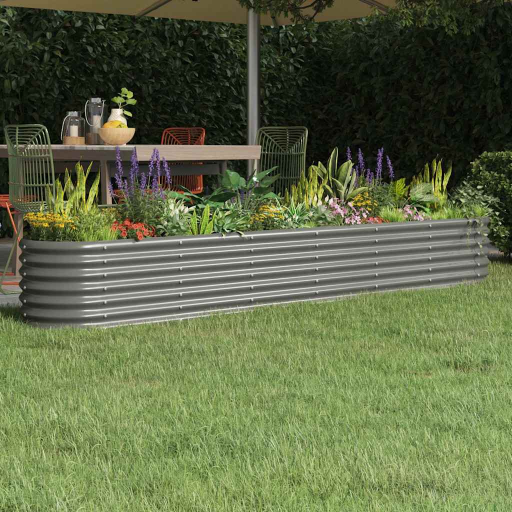 Hochbeet Verzinkter Stahl 260x40x36 cm Grau