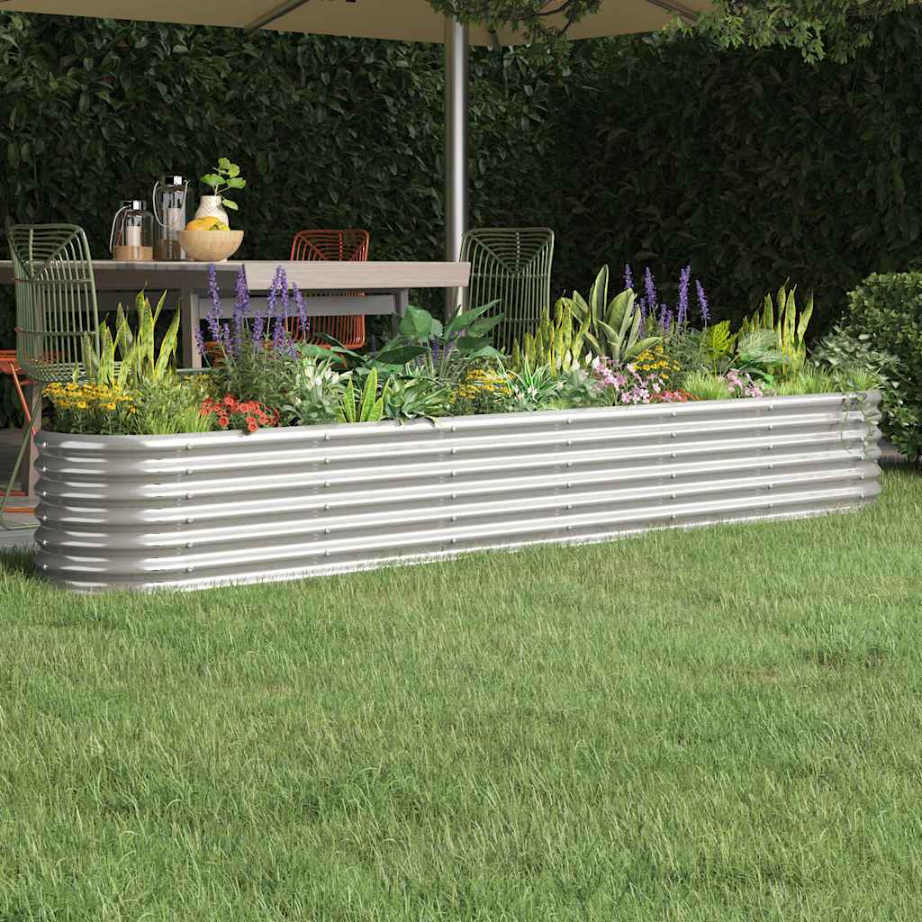 Hochbeet Verzinkter Stahl 260x40x36 cm Silbern