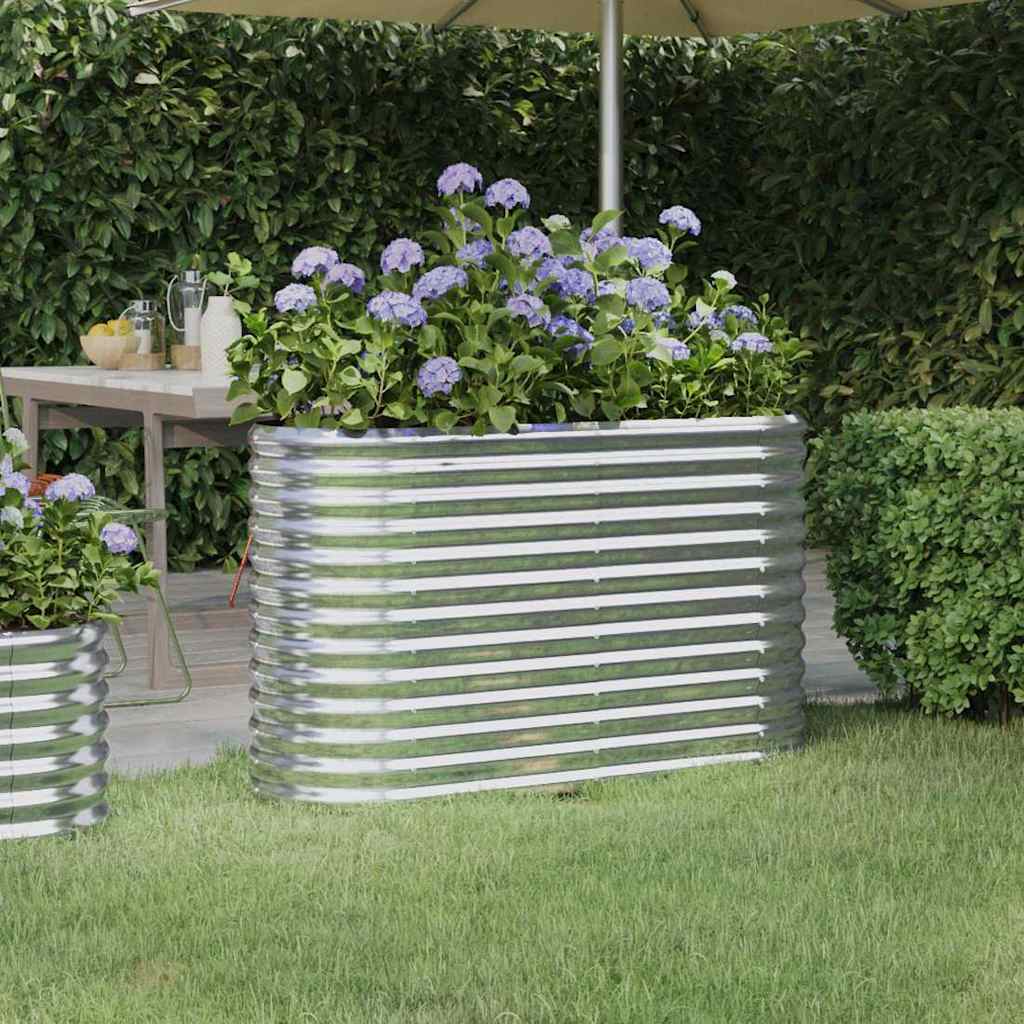 Hochbeet Verzinkter Stahl 114x40x68 cm Silbern
