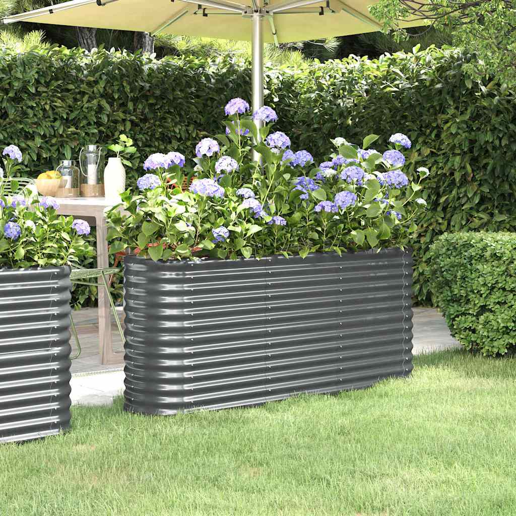 Hochbeet Verzinkter Stahl 152x40x68 cm Anthrazit
