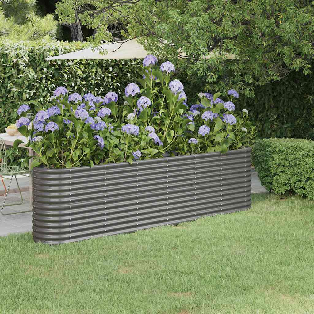 Hochbeet Verzinkter Stahl 260x40x68 cm Grau