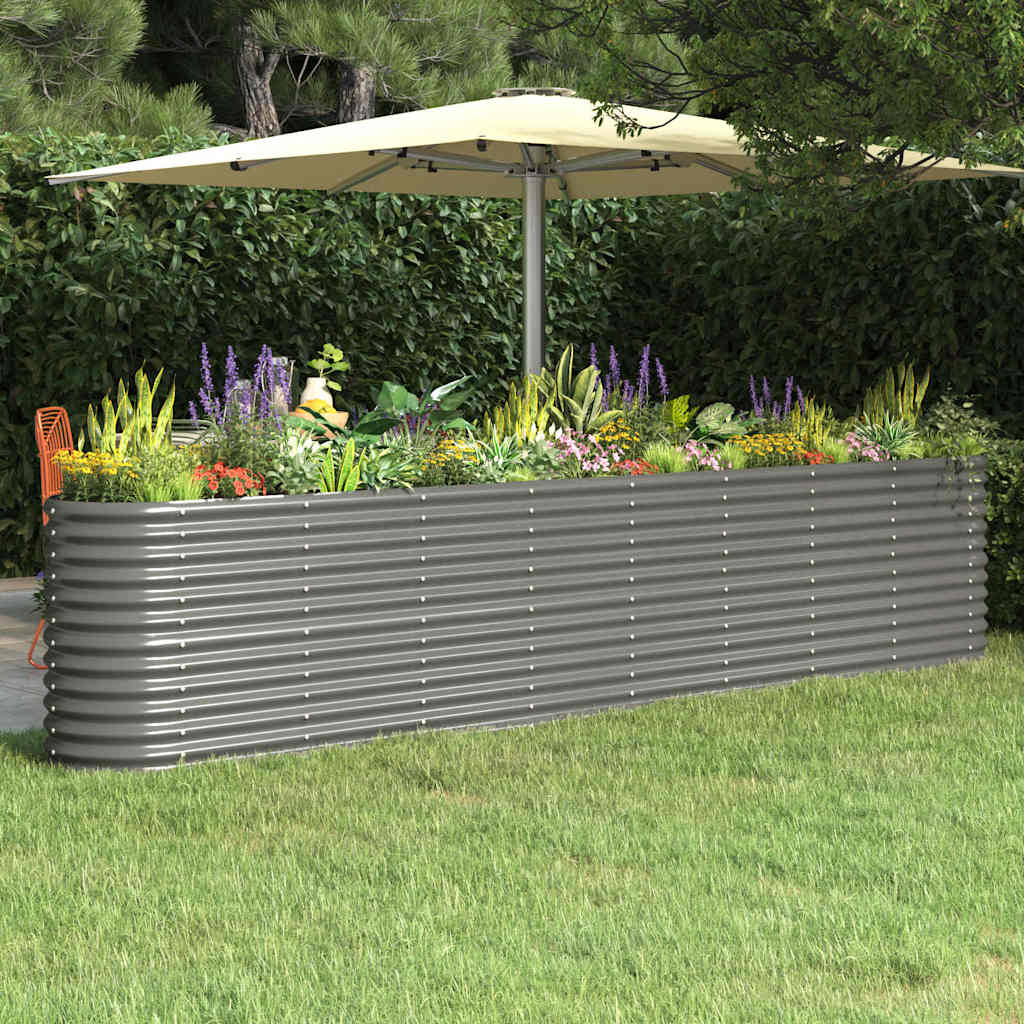 Hochbeet Verzinkter Stahl 332x40x68 cm Grau