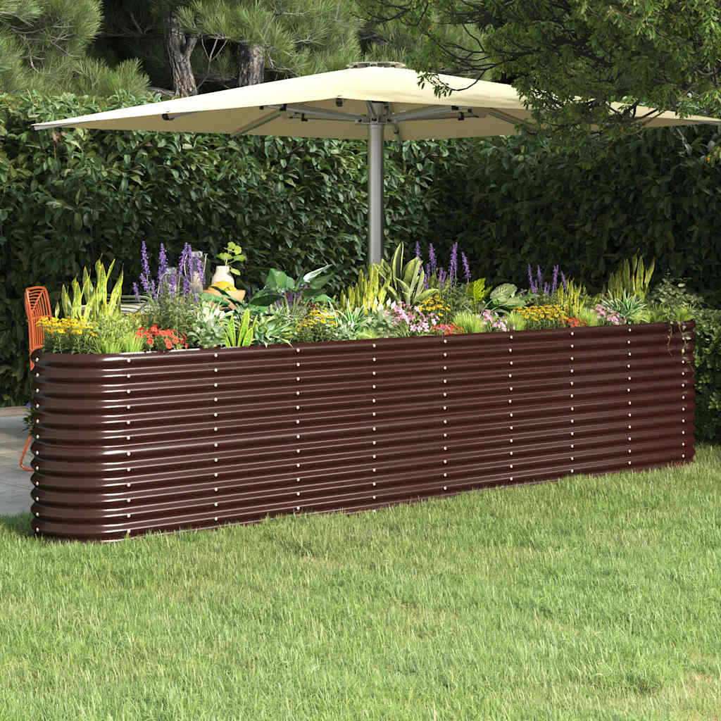 Hochbeet Verzinkter Stahl 332x40x68 cm Braun