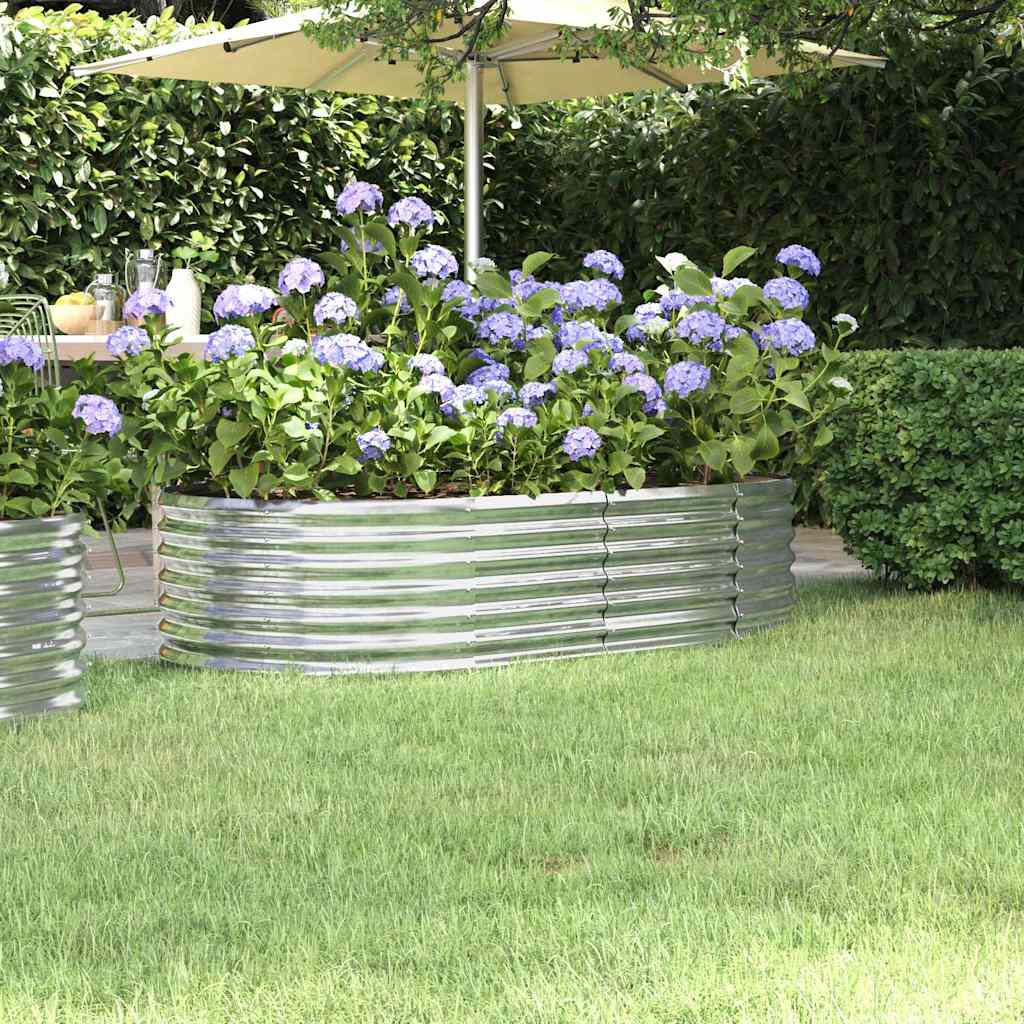 Hochbeet Verzinkter Stahl 152x80x36 cm Silbern