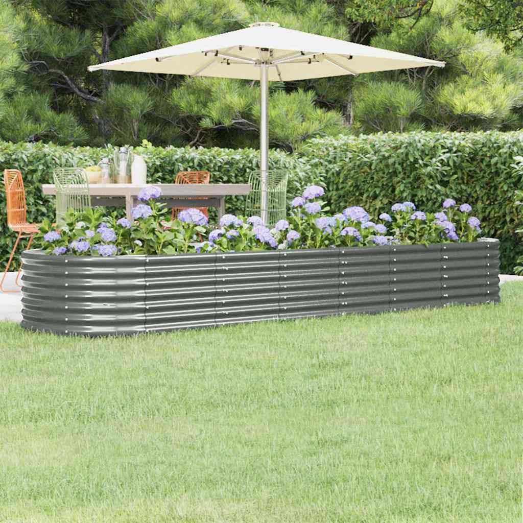 Hochbeet Verzinkter Stahl 296x80x36 cm Grau
