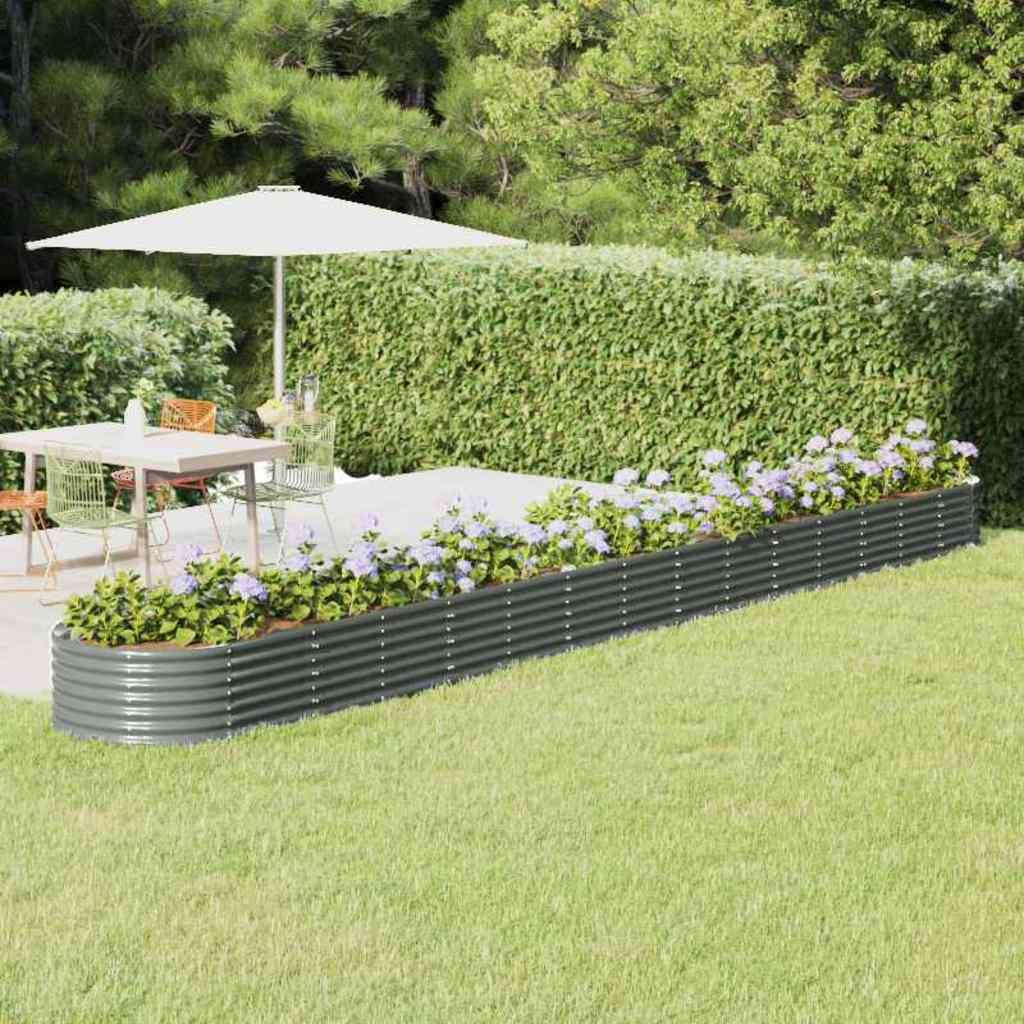 Hochbeet Verzinkter Stahl 620x80x36 cm Grau
