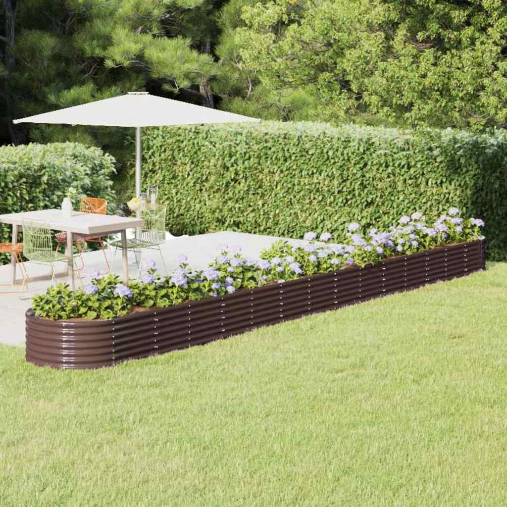 Hochbeet Verzinkter Stahl 620x80x36 cm Braun