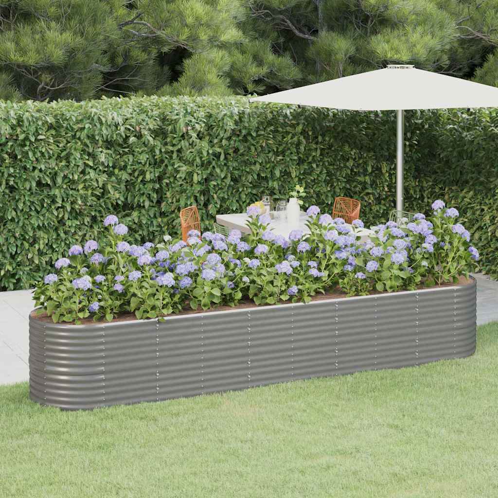Hochbeet Verzinkter Stahl 368x80x68 cm Grau