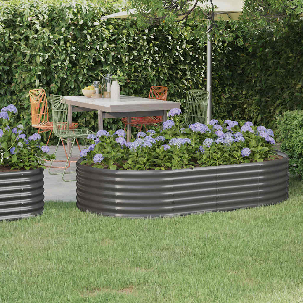 Hochbeet Verzinkter Stahl 175x100x36 cm Grau