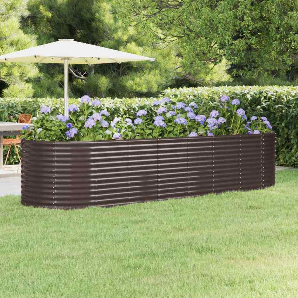 Hochbeet Verzinkter Stahl 322x100x68 cm Braun
