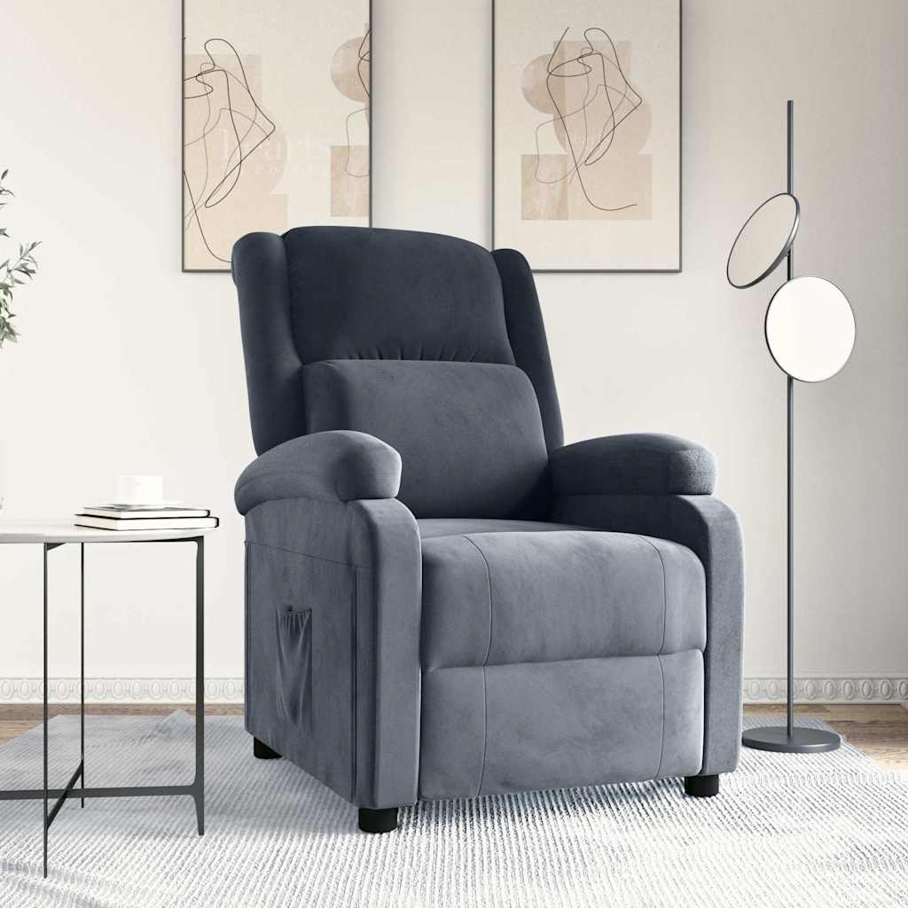 Relaxsessel Dunkelgrau Samt