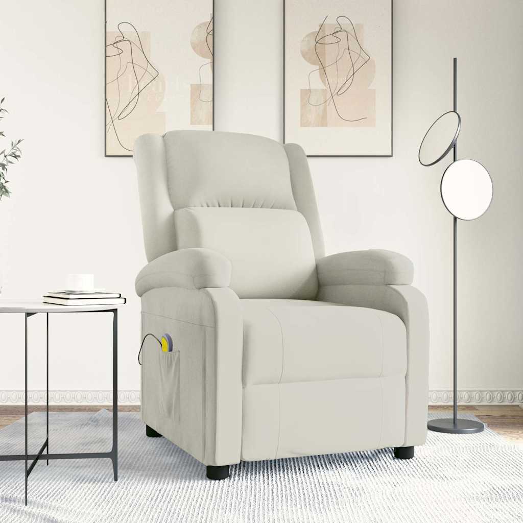 Massagesessel Creme Samt