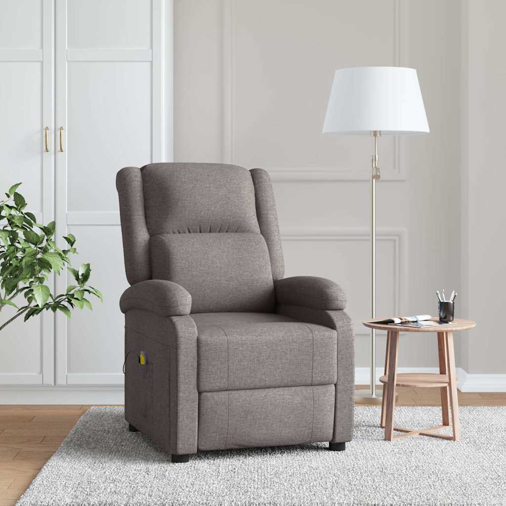 Ohrensessel mit Massagefunktion Taupe Stoff