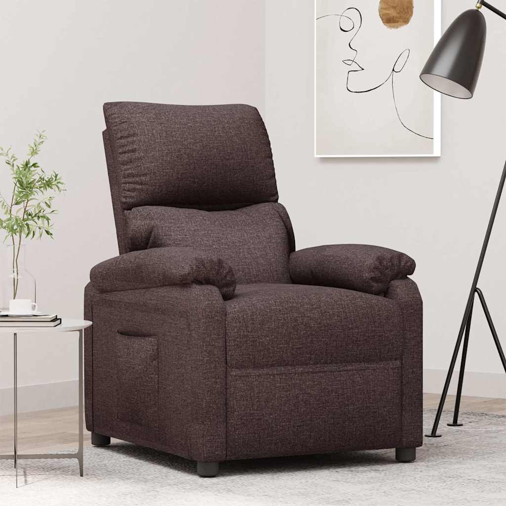 Relaxsessel Dunkelbraun Stoff