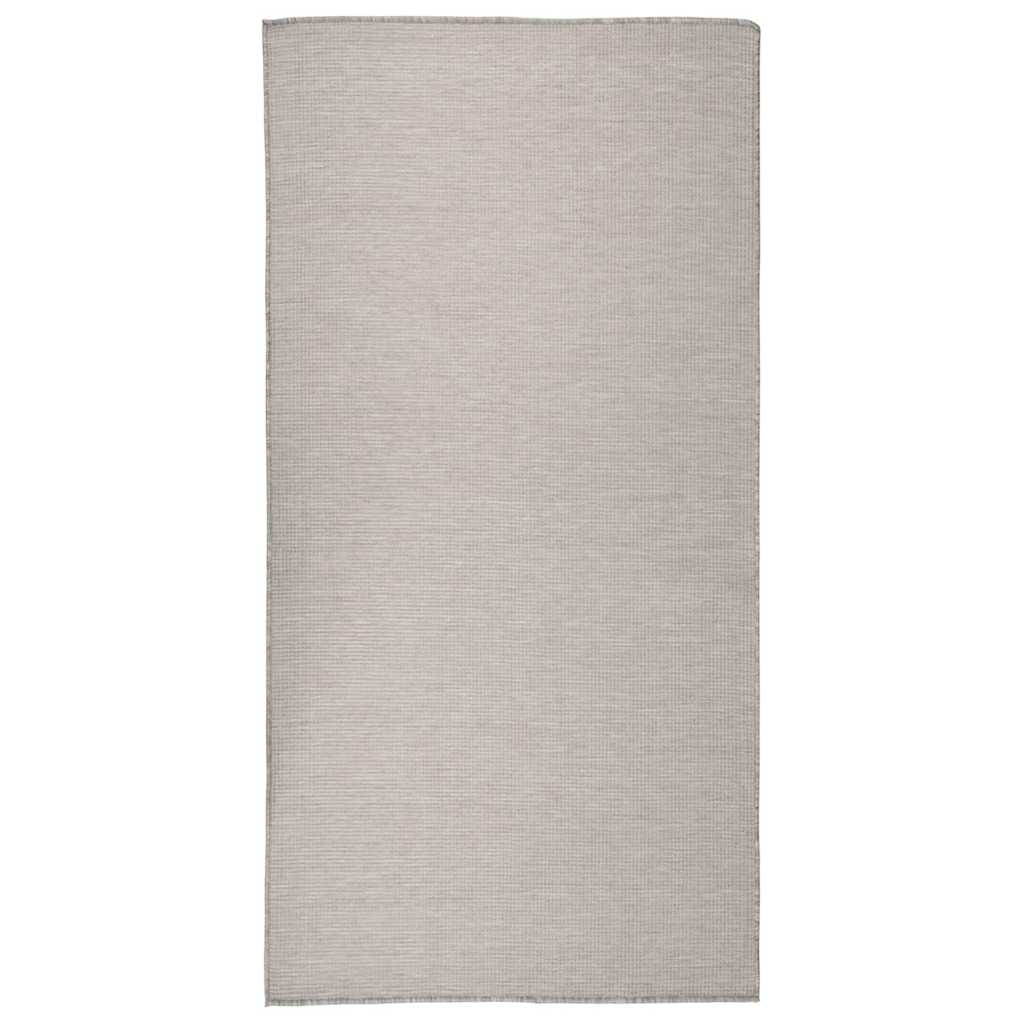 Outdoor-Teppich Flachgewebe 100x200 cm Hellgrau