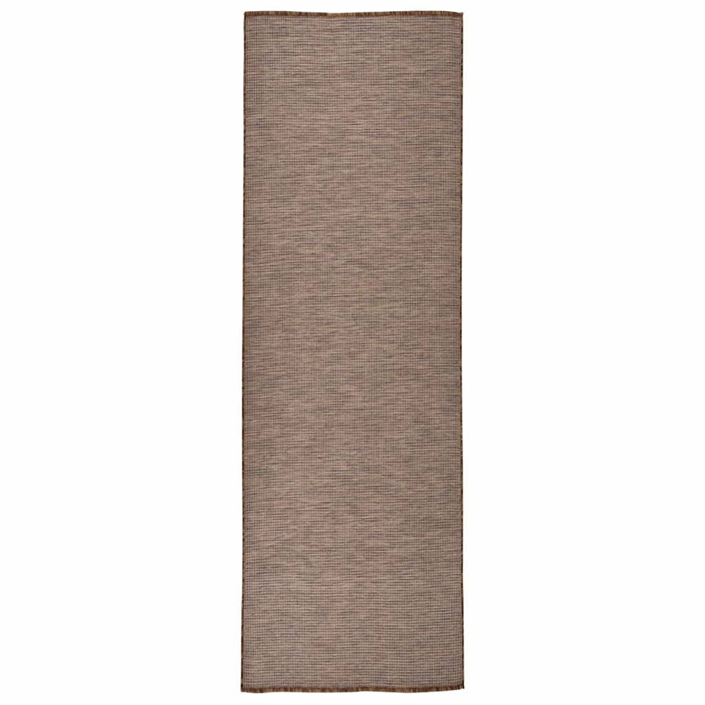 Outdoor-Teppich Flachgewebe 80x250 cm Braun