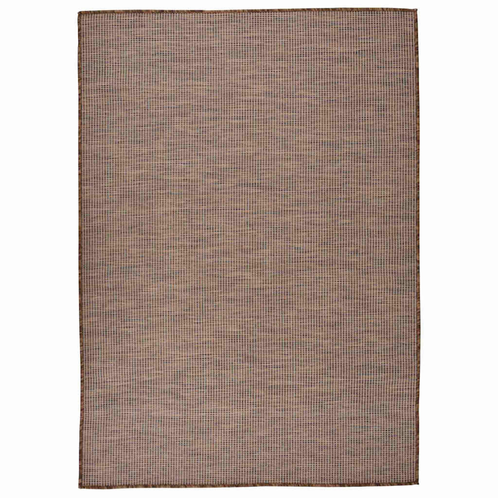 Outdoor-Teppich Flachgewebe 140x200 cm Braun
