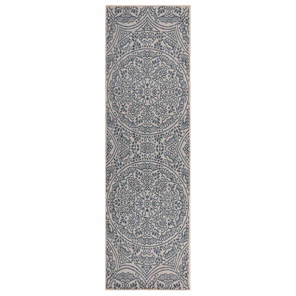 Outdoor-Teppich Flachgewebe 80x250 cm Blaues Muster