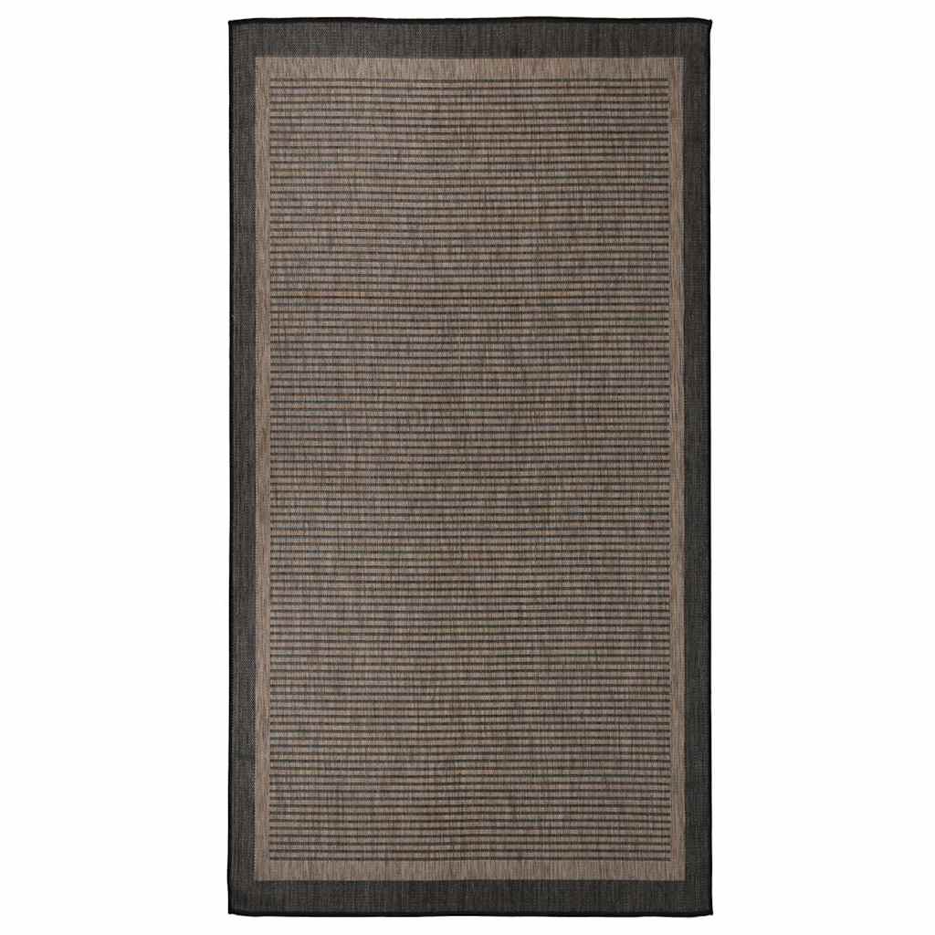Outdoor-Teppich Flachgewebe 80x150 cm Dunkelbraun