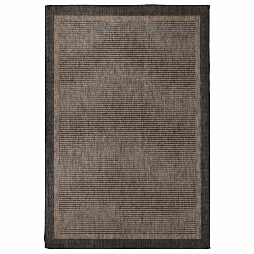 Outdoor-Teppich Flachgewebe 160x230 cm Dunkelbraun