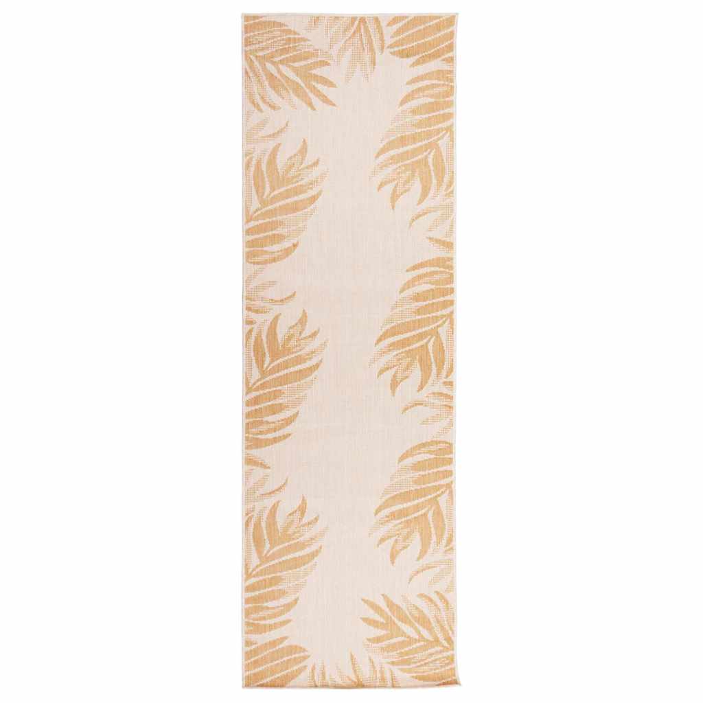 Outdoor-Teppich Flachgewebe 80x250 cm Blattmuster