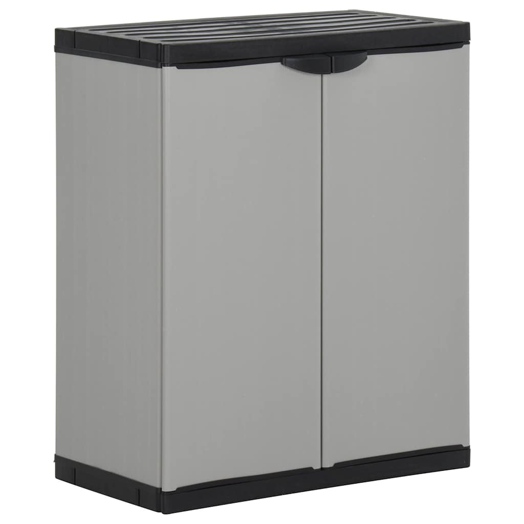 Mülltonnenbox Grau und Schwarz 68x40x85 cm PP