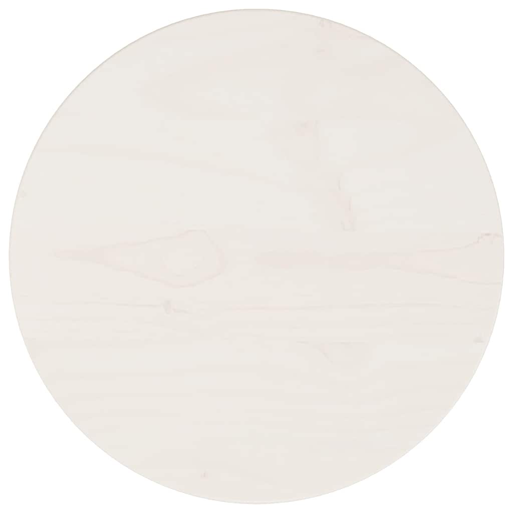 Tischplatte Weiß Ø30x2,5 cm Massivholz Kiefer