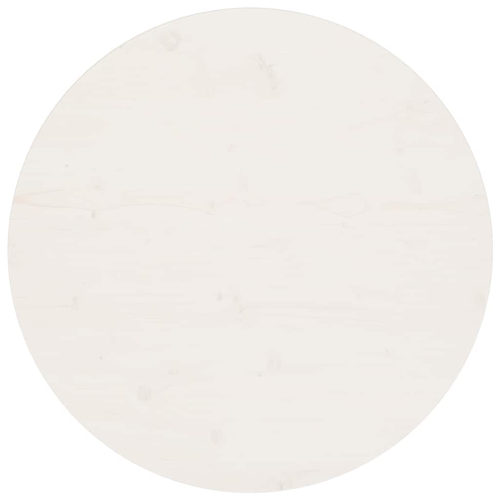 Tischplatte Weiß Ø70x2,5 cm Massivholz Kiefer