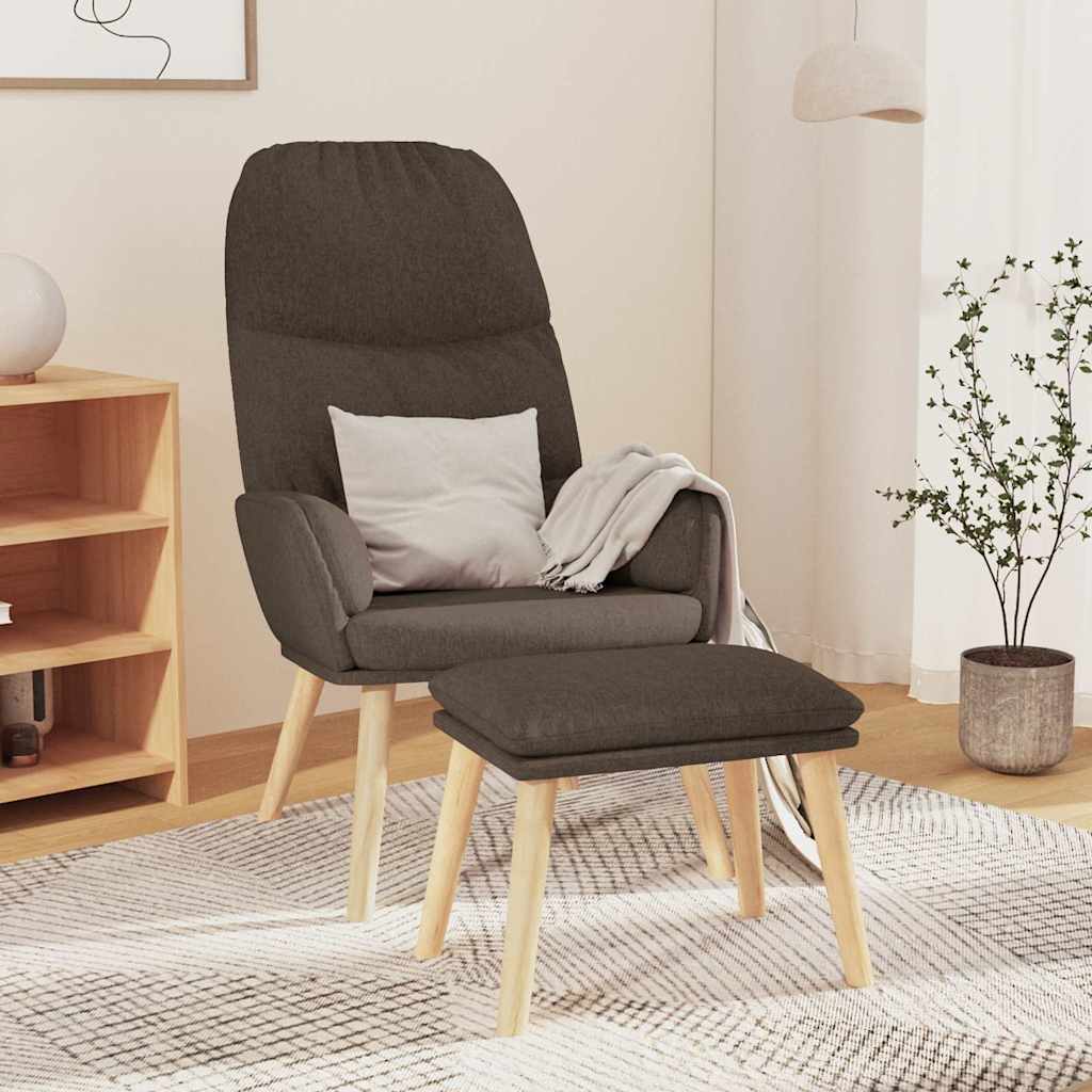 Relaxsessel mit Hocker Taupe Stoff