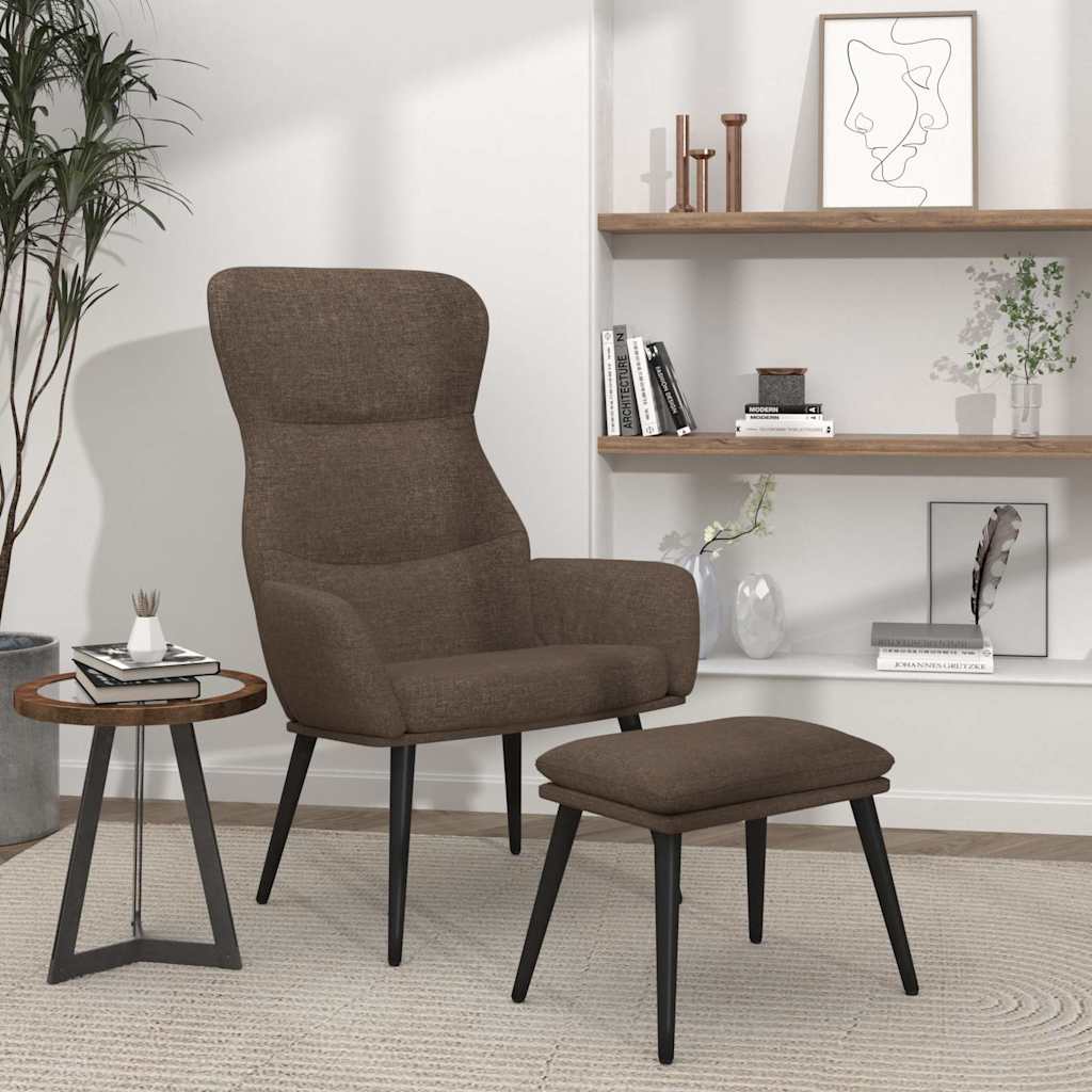 Relaxsessel mit Hocker Taupe Stoff