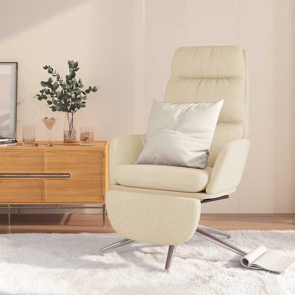 Relaxsessel mit Fußstütze Creme Stoff