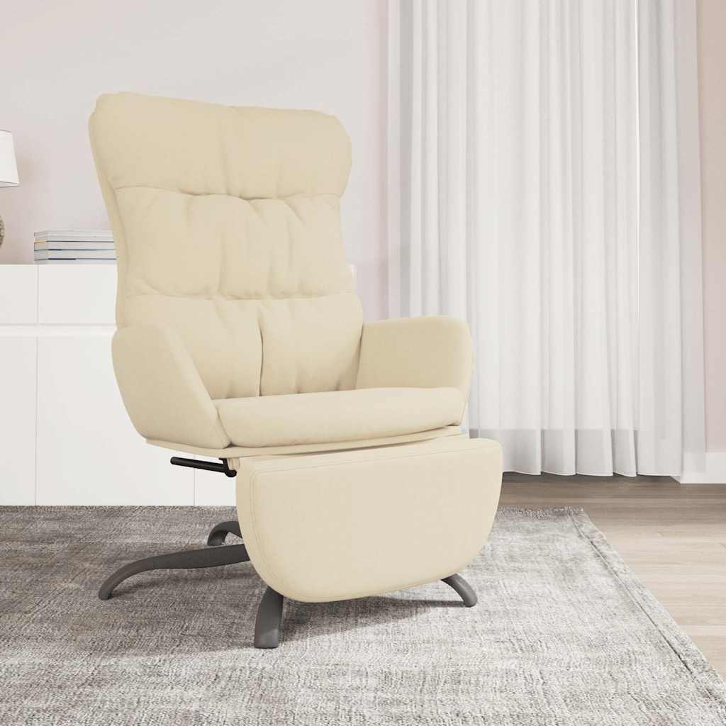Relaxsessel mit Fußstütze Creme Stoff