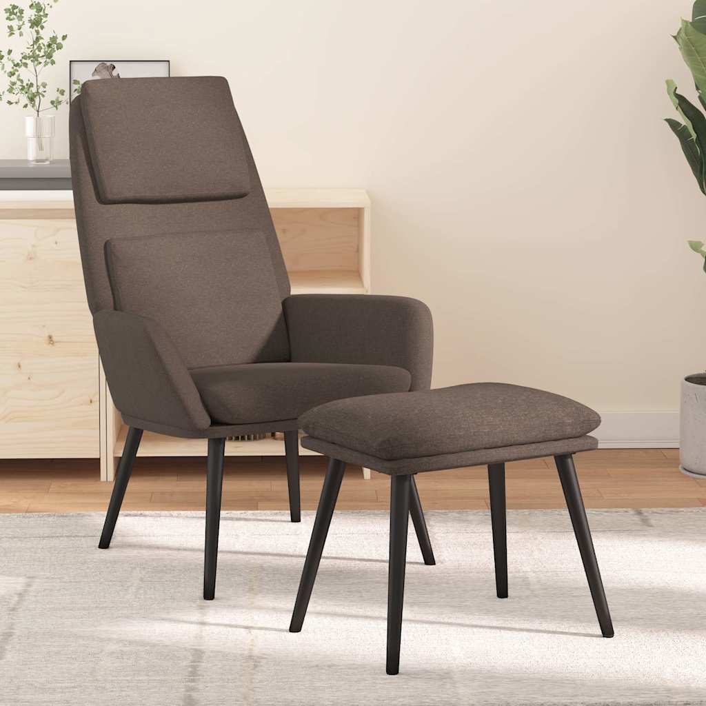 Relaxsessel mit Hocker Taupe Stoff
