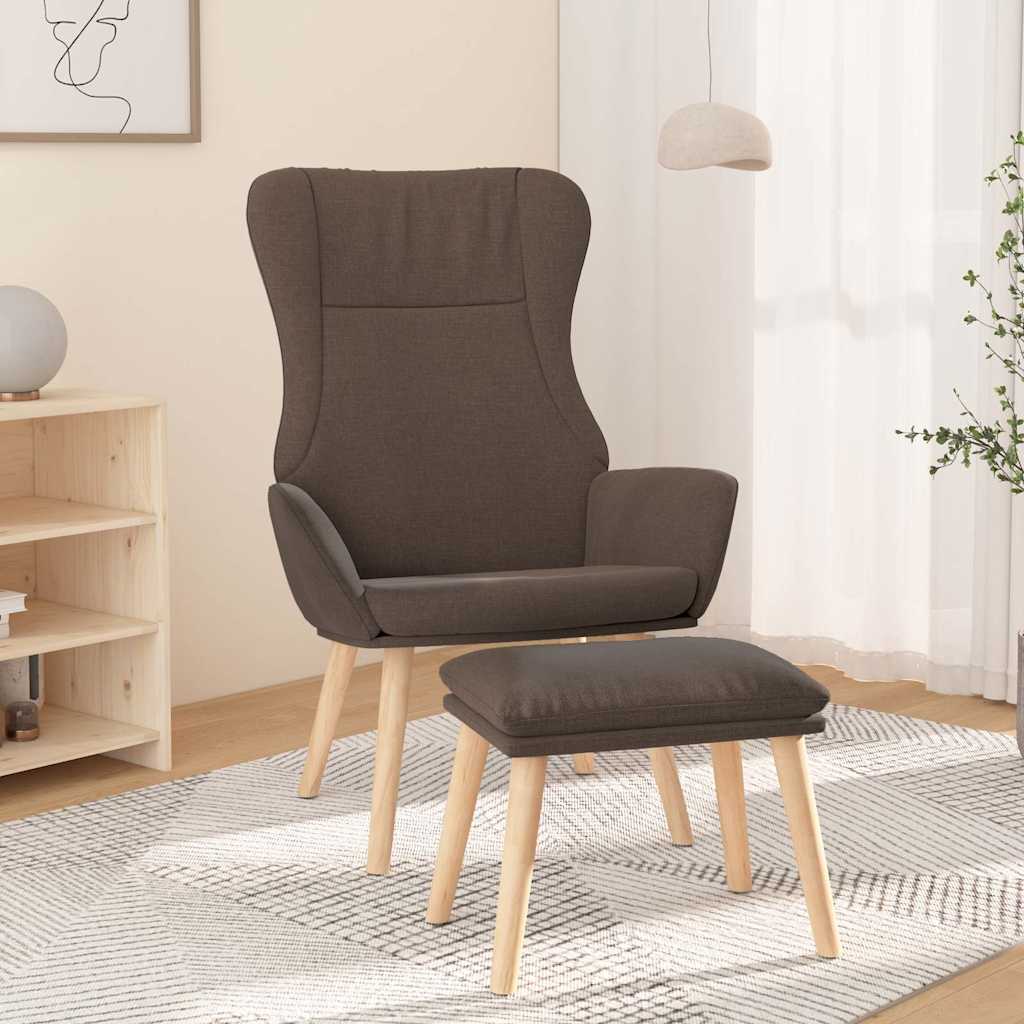Relaxsessel mit Hocker Taupe Stoff