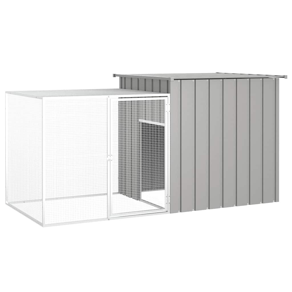 Hühnerkäfig Grau 200x91x100 cm Verzinkter Stahl
