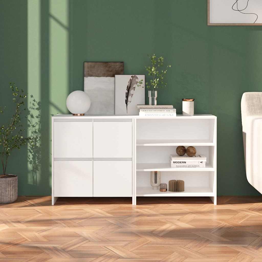 2-tlg. Sideboard Weiß Holzwerkstoff