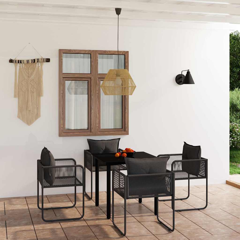 5-tlg. Garten-Essgruppe Schwarz