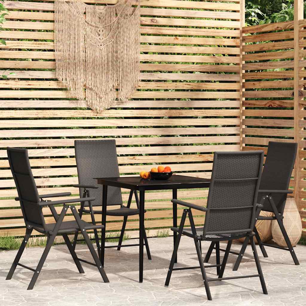 5-tlg. Garten-Essgruppe Schwarz