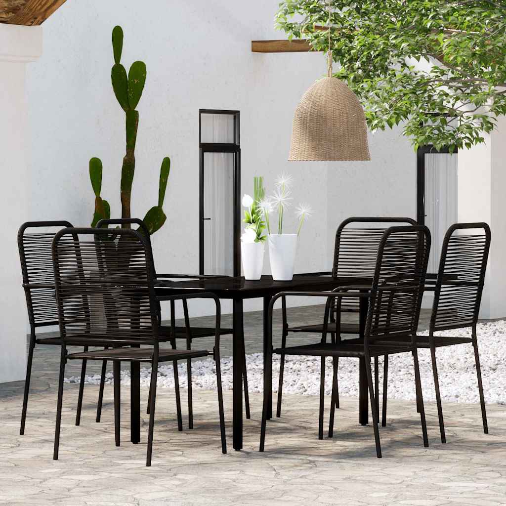 7-tlg. Garten-Essgruppe Schwarz